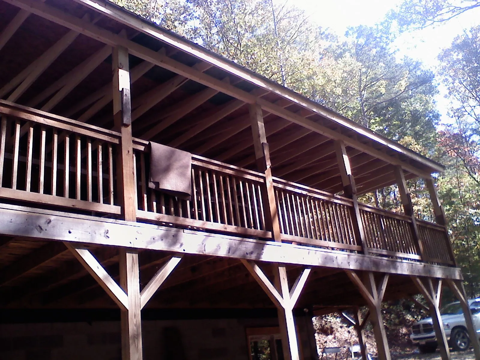 Timber framing under a new elevated porch and deck — Roof Leak Repair in Mc Leansville by Roofing Brothers